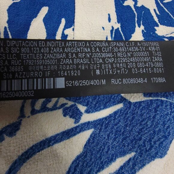 ZARA Emilie Belted Long Sleeve Printed Midi Shirt Dress Quiet Luxury Medium Blue - Picture 8 of 8